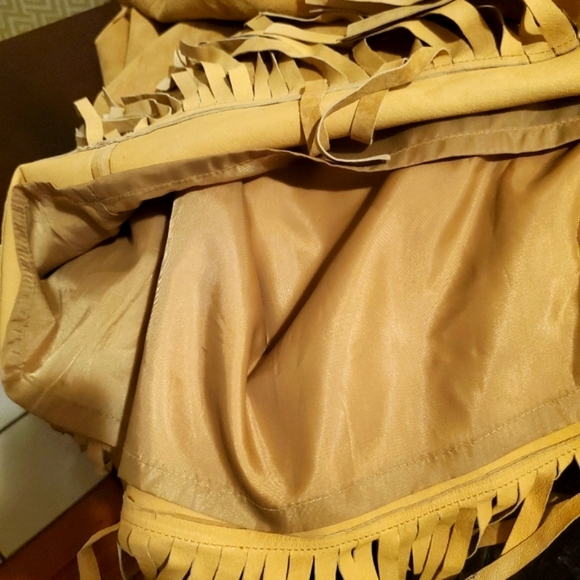 Leather Newport News Camel Fringe Suede Skirt - Picture 10 of 10